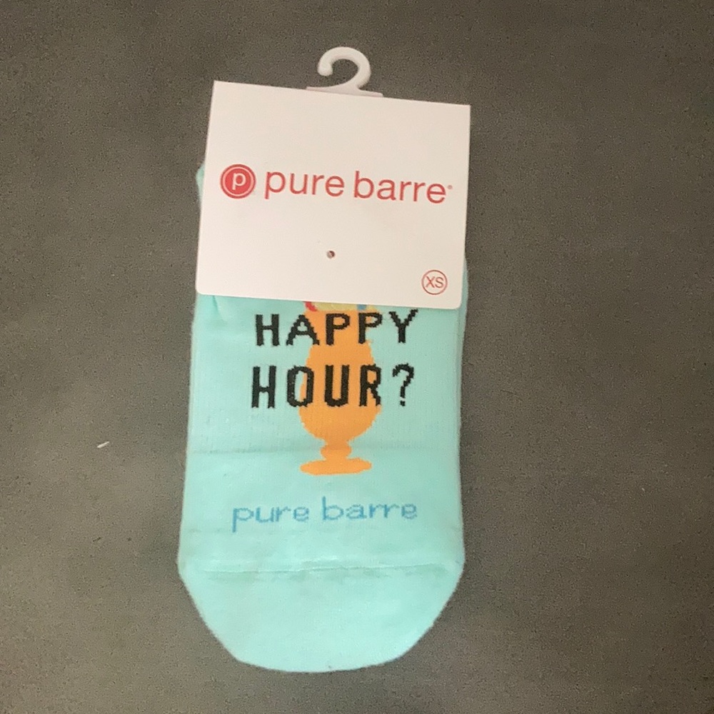 NWT XS Pure Barre “Happy Hour?” Sticky Socks